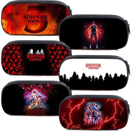 3D Stranger Things Season 4 Cosmetic Cases Pencil Case Anime Pen Bag Teens Cartoon Pen Case Stationery Storage Box Students
