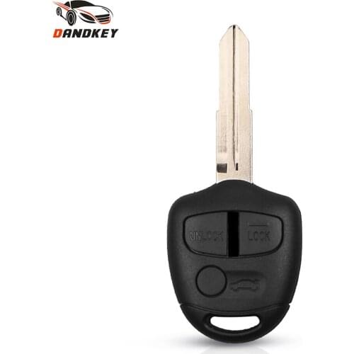 Dandkey 3 Buttons Remote Car Key Shell For Mitsubishi Lancer Evolution Grandis Outlander Keyless Entry Case Fob MIT8 Uncut Blade