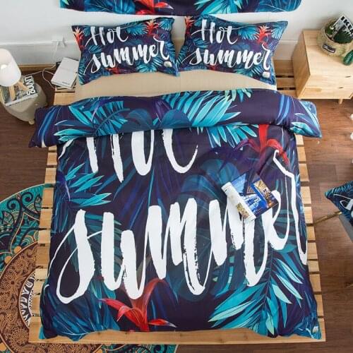 Home Textiles Green Leaf Bedding Set King Leaves Texture Landscape Design Duvet Cover Jungle Tropical Palm 3 Piece Bed Sheet