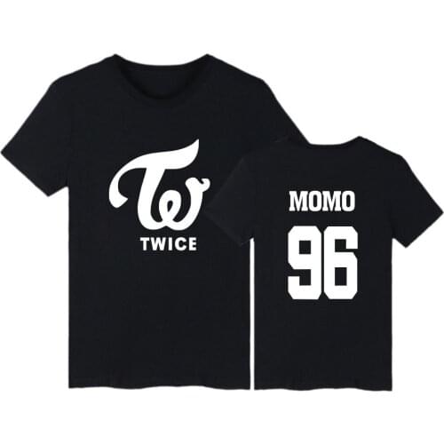 TWICE kpop T Shirt Harajuku Letters Printed Tshirt T-shirt Crewneck Short Sleeve T Shirts Tops k pop Clothes