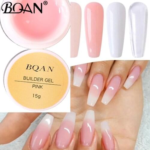BQAN Nail Extension Gel Acrylic White Clear Quick Building Gel For Nails Finger Prolong Form Tips Manicure Nail Tools