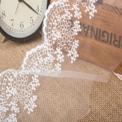 Hot sale Quality 12cm hollow flower net yarn embroidery lace High-quality