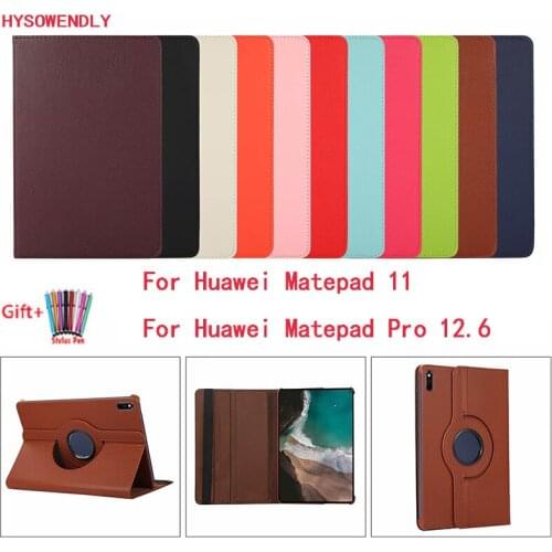 HYSOWENDLY 360 Degree Rotating Tablet Covers Case For Huawei Matepad 11 Stand PU Leather Cover For Huawei Matepad Pro 12.6 Coque