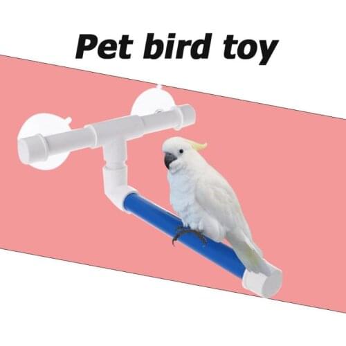 Pet Bird Toy Parrot Standing Platform Rack Wall Suction Cup Parrot Standing Bath Shower Perch Large Bird Cages For Parrots newst