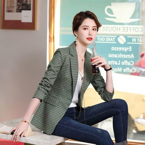 Small Suit Jacket Womens Temperament Small Size Autumn and Winter 2021 New Retro Style Korean Style Jacket Casual Plaid Suit