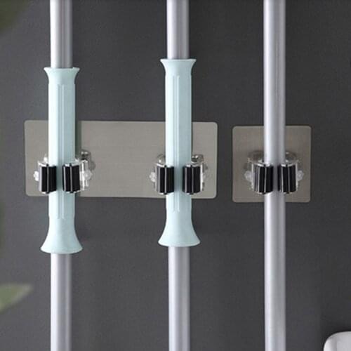 Adhesive Multi-purpose Hooks Wall Mounted Mop Organizer Holder Rackbrush Broom Hanger Hook Kitchen Bathroom Strong Hooks