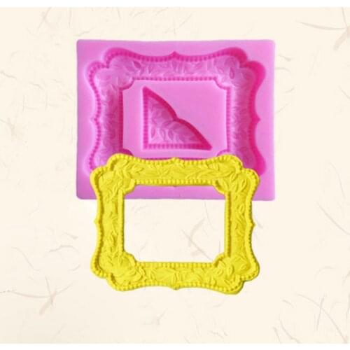 Kitchen DIY Creative 3D DIY Silicone Mold Fondant Cake Frame European Frame Silicone Mold Chocolate Cake Mold A1017