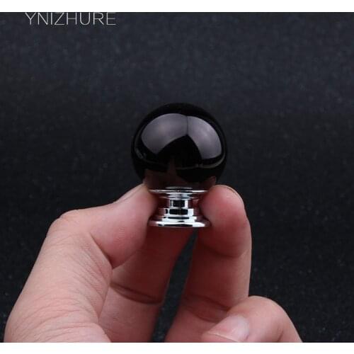 30mm Kitchen Elegant Modern Decoration Black K9 Crystal Glass Drawer Cabinet Knob Furniture Accessories Hardware Handle