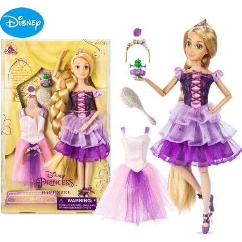 Disney Rapunzel Princesas Disney Store Cute Doll 11-Inch Rapunzel Dress Up Doll Oiginal Anime Figure Toys For Girl Birthday Gift