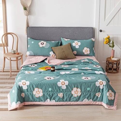 Summer Fruits Quilt Cool Thin Cotton Quilt Single Double Air Conditioner Throw Blanket Car Travel Cover Blanket