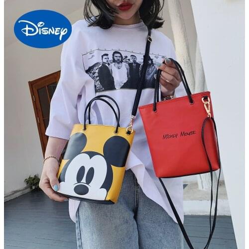Disney Mickey Printed Small Square Bag 2021 New Portable Handbags Japan and South Korea Small Fresh Shoulder Bag Trend Diagonal