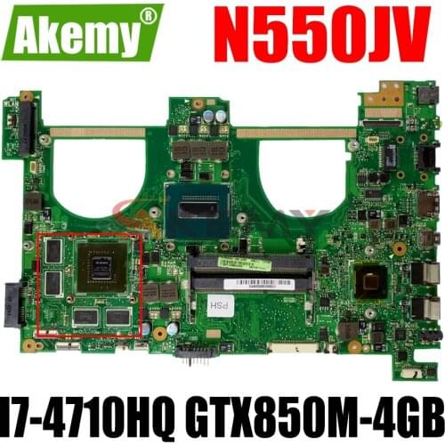 AKEMY N550JV Laptop Motherboard For ASUS VivoBook N550JK N550JX N550J G550JX G550J Original Mainboard I7-4710HQ GTX850M-4GB