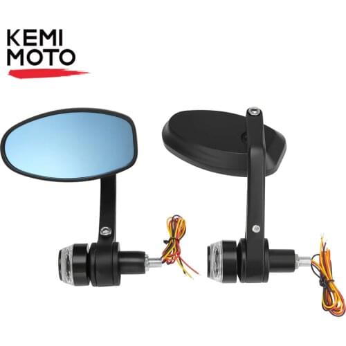 Motorcycle Bar End Mirror LED Turn Signals Universal For NINJA 400 Z650 Z750 Z800 Z900 CB500X NC700X NC750X Mirrors Waterproof