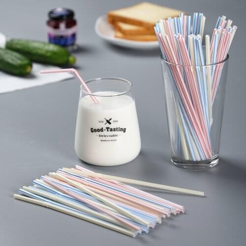 Disposable Plastic Drinking Straws Multi-Color Bendable MilkTea Milkshake For Wedding Birthday Party Supplies Bar Accessories