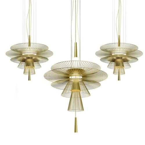 Nordic Led Pendant Lights Post-modern Creative Hollow Flying Saucer Hanging Lamps For Living Room Decoration Bedroom Chandeliers