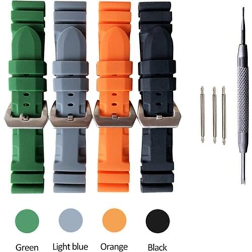 Sports Style Rubber Strap 24MM For Pam Watch band Strap Dustproof And Waterproof Watchbands For Pam Watch Strap + Tool