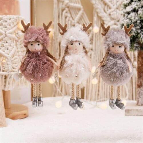 Christmas Plush Angel Pendant DIY Child Cute Doll Christmas Tree Pendant Christmas Decorations For Home Christmass Gift Navidad