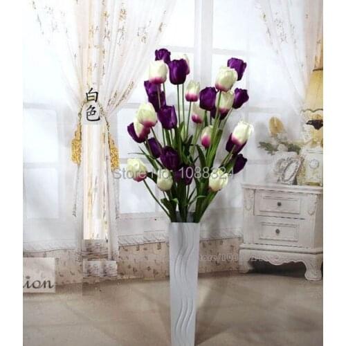 Silk Tulip with vase ,Craft fabric real touch flower ,Home Decor Wedding Party Event artificial tulip set , code 0382