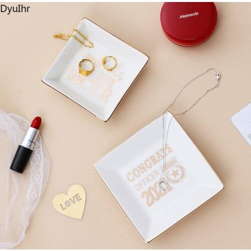 Modern simplicity square jewelry storage tray home entrance key dressing table necklace earrings living room storage decoration