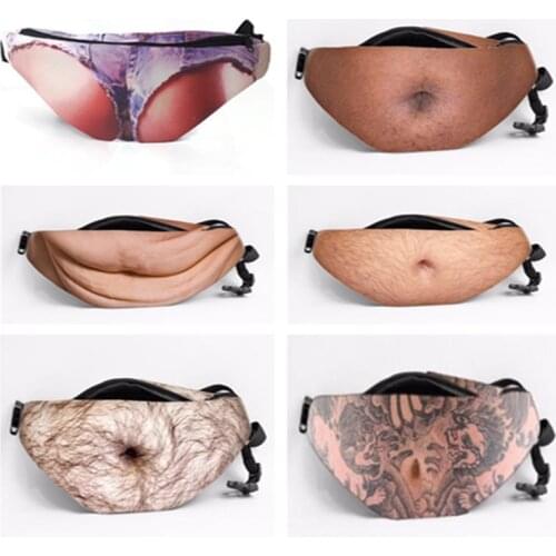 Facebook Dad Bag Dad bod Waist Bags Universal Flesh Colored Beer Fat Belly Fanny Pack Dad bag Funny Bags for iPhone Samsung Case