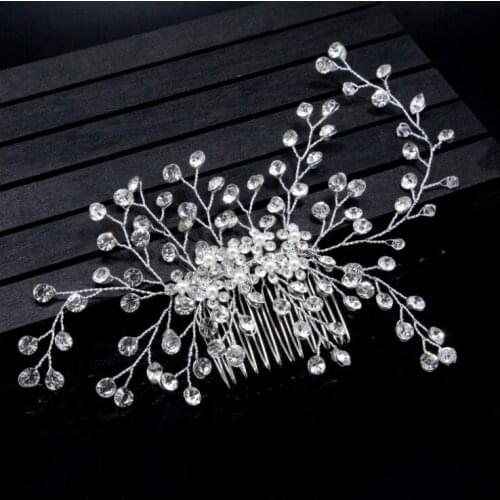 Wedding Full Rhinestone Hair Comb Bride Head Ornaments Wedding Hair Combs Hair Accessories Bridal Rhinestone Womens Jewelry
