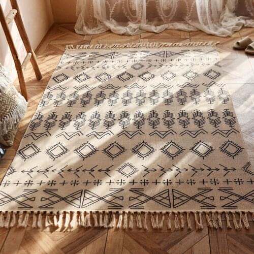Nordic Style Geometric Carpet Absorbent Foot Pads Non-slip Breathable Area Rugs Super Soft Floor Mats Home Decor