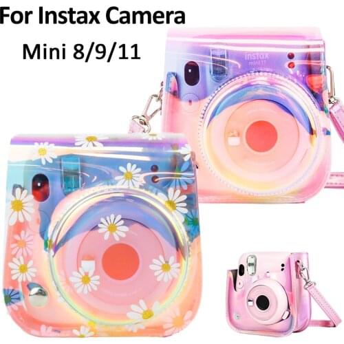 Dasiy Laser PVC Protective Shell Hard Case Bag For Fujifilm Instax Mini 11/9/8 Camera with Shoulder Strap