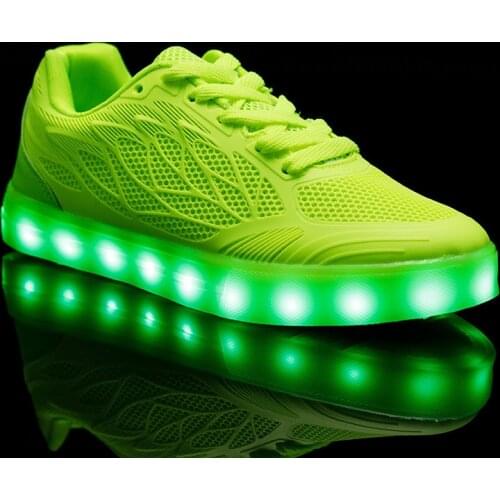 2021 Size 35-40 USB Charging Women Luminous Sneakers Light Up Shoes Breathabe Sneakers LED Glowing Shoes Fashion Running Sneaker