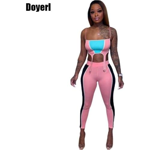 Sexy Bodycon Two Piece Set Top and Pants Matching Sets Women Clothing Sets Summer 2 Piece Party Club Outfits for Women Tracksuit