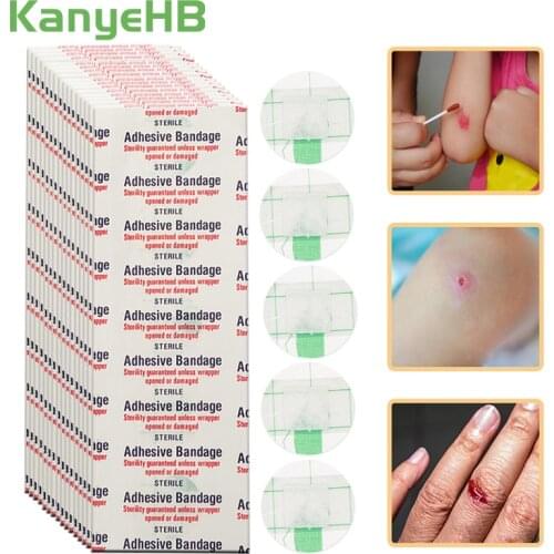 100pcs Ultra-Thin Round Emergency Band Aid Wound Plaster Hemostasis Stickers Breathable Waterproof Adhesive Medical Bandage