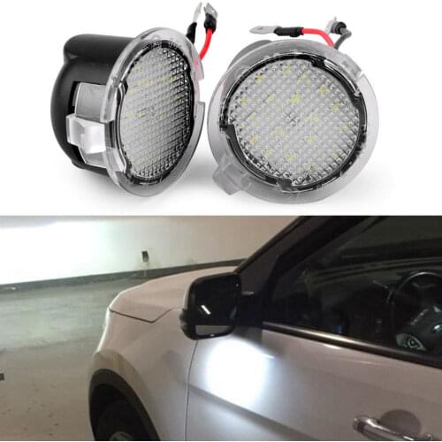 2Pcs LED Light Under Side Mirror Puddle Light for Ford Edge Explorer Mondeo Taurus F-150 S-Max 2015