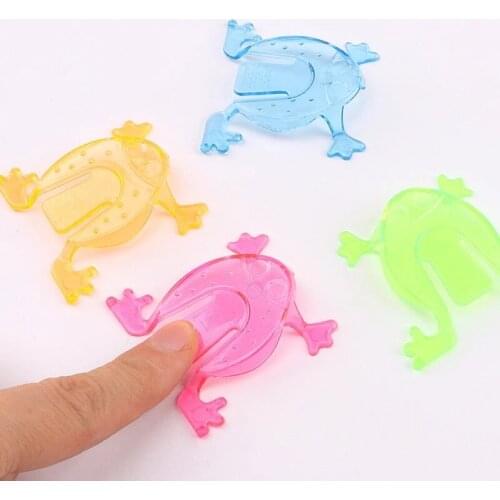 20PCS Color Mini Transparent Jumping Frog Birthday Party Baby Shower Kids Party Favors for Children Toys Finger Game Artificial