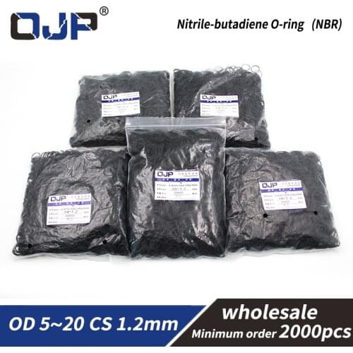 2000PCS/bag 1.2mm Thickness wholesale Rubber NBR Seal O-Ring OD5/5.5/6/6.5/7/8/9/10/11/12/13/14/15/16/17/18/19/20mm Seal Gasket