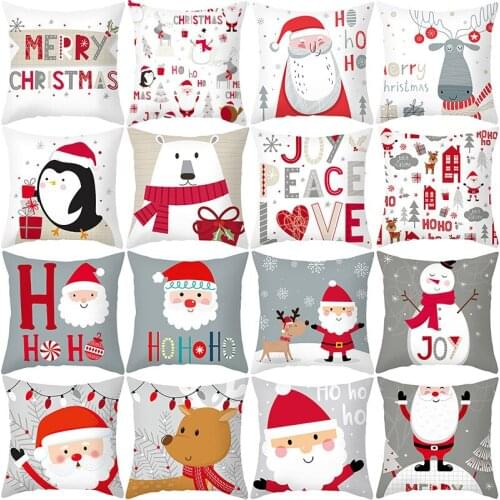 45*45cm Christmas Santa Claus Pillowcase Snowman 2021 Merry Christmas Decor for Home Xmas Pendant Christma Gifts Happy New Year
