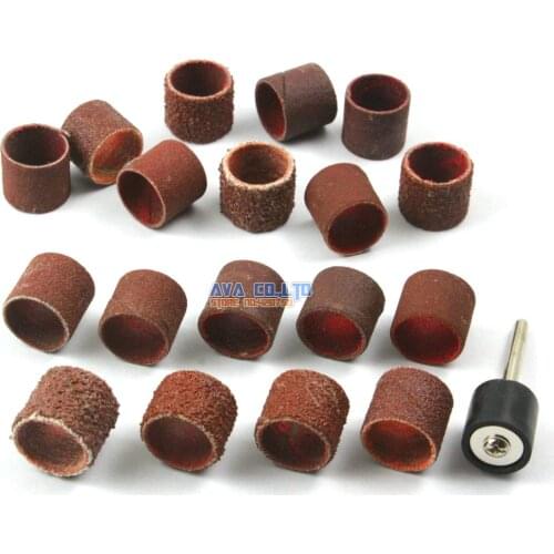 50 Pieces 120 Grit 15mm Sanding Band Drum Sleeve 3mm Shank