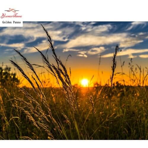 5D DIY full square diamond painting scenic diamond cross stitch mosaic rhinestone Wheat field painting wedding decor home