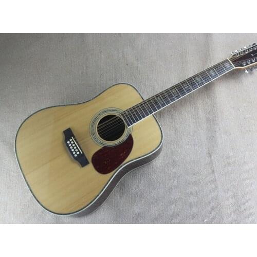 2018 New + Factory + round 12 string acoustic guitar solid spruce top 12 strings acoustic electric guitar KSG OEM 12 string folk