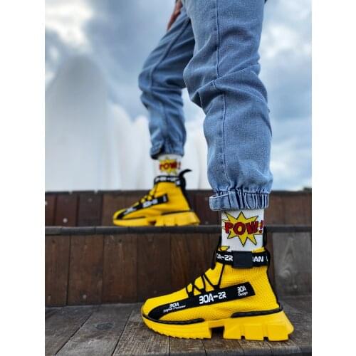 Babba Mens Zr-x700 Style Yellow Color Sport Shoes. Casual Sneakers Men Shoes Comfortable Run Leather Street Unisex Outdoor