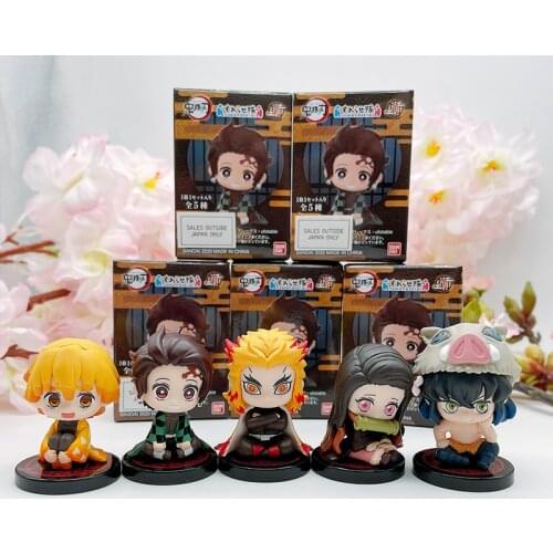 Bandai Genuine Demon Slayer Kamado Nezuko Agatsuma Zenitsu Rengoku Kyoujurou Seated Figure Gacha Model