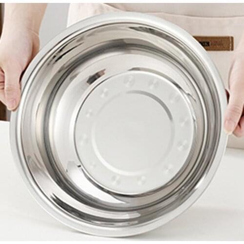 Household Kitchen Stainless Steel Soup Bowl Dishes Small Large Circular Dishes Dishwasher Safe Serving Bowl Egg Bowl Soup Bowl