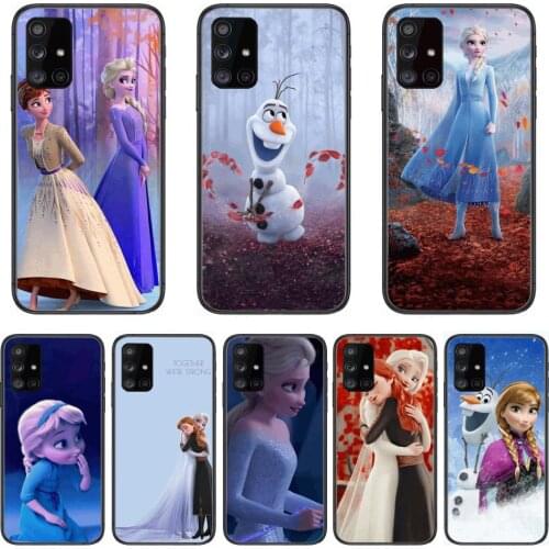 Disney Frozen Princess Elsa Anna Phone Case Hull For Samsung Galaxy A 90 50 51 20 71 70 40 30 10 80 E 5G S Black Shell Art Cell