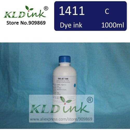 [ KLD Ink ] 1PCS x 1000ml Compatible BCI-1411 BCI1411 CYAN Dye ink for W7200 W8200 W8400 Large Format Printer