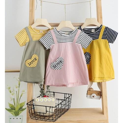 0-3Y Baby Girl Cartoon lattice Princess Dress Bow Summer Kid Cute Strap Pleated Sundress Childrens Cotton Clothes Dresses Girls