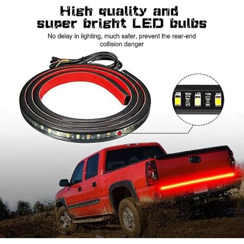 Dual color 60" Truck Tailgate Light Strip Bar Strip 3528-90LEDs Waterproof with Turn Signal, Parking, Brake, Reverse Light