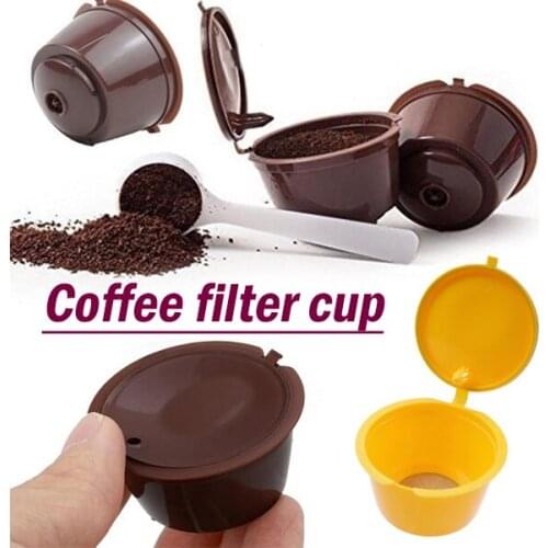 1Pcs Reusable Coffee Capsules Cup Spoon Brush Set Compatible Dolce Gusto Machines JW