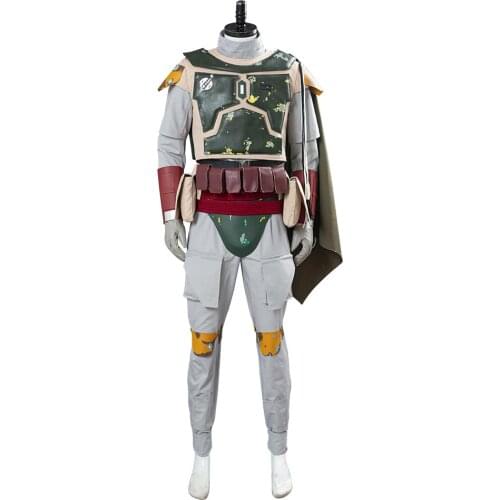 Movie Boba Fett Cosplay Costume Men Uniform Armor Vest Cloak Halloween Outfits Carnival Costume Full Set