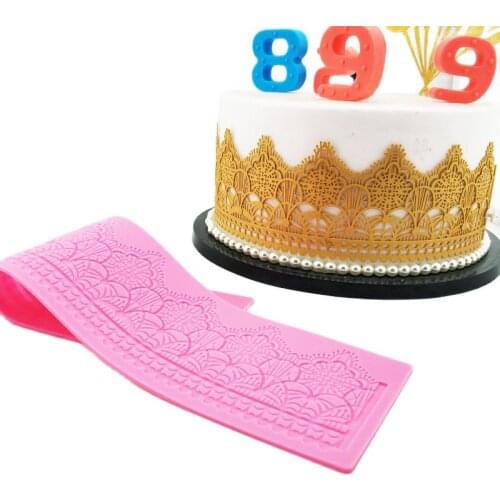 Crown Cake Lace Mat Silicone Mold Fondant Sugar Lace Mat Moulds Fondant Cake Decorating Tools Bakery Stencil K815