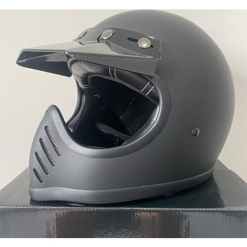 Japanese Handmade Vintage Motorbike Full Face Helmet Light Fiberglass Shell Racing Motorcycle Helmet Capacetes Para Safe Men