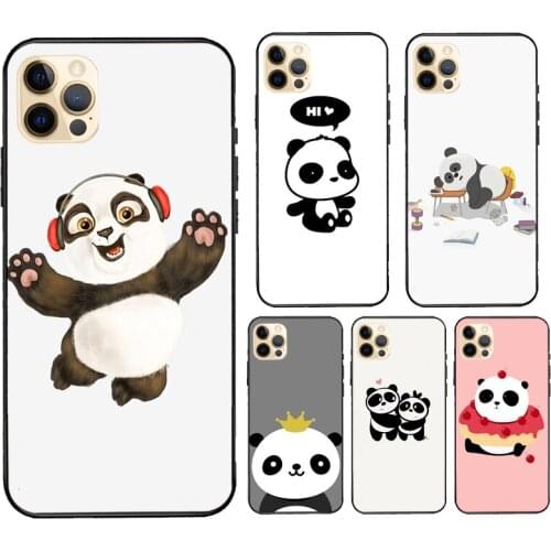 Cartoon Panda For iPhone 12 Pro Max mini Case For iPhone 11 Pro Max XS X SE 2020 7 8 Plus XR Cover