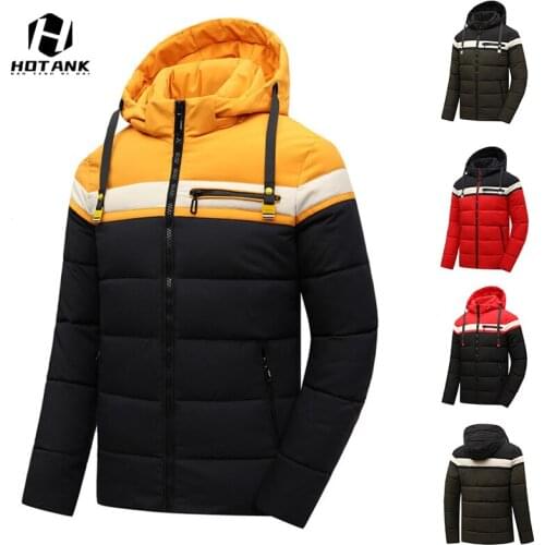 Mens Jacket 2021 New Casual mens Winter Down Jackets Parkas Fshion Patchwork Zipper Male Coats Detachable Hat Brand Clothing